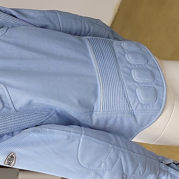Thrill Ride Motorcycle Biker Jacket Light Blue Mesh Padded Size Medium - Picture 8 of 16